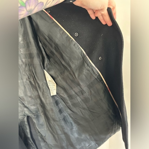 Burberry Black Trench Coat Wool Cashmere Size 10 - Picture 14 of 16